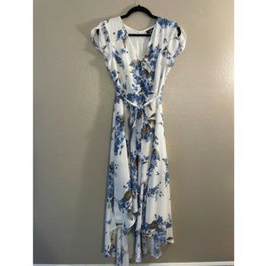 Lulus White Floral Print High-Low Dress